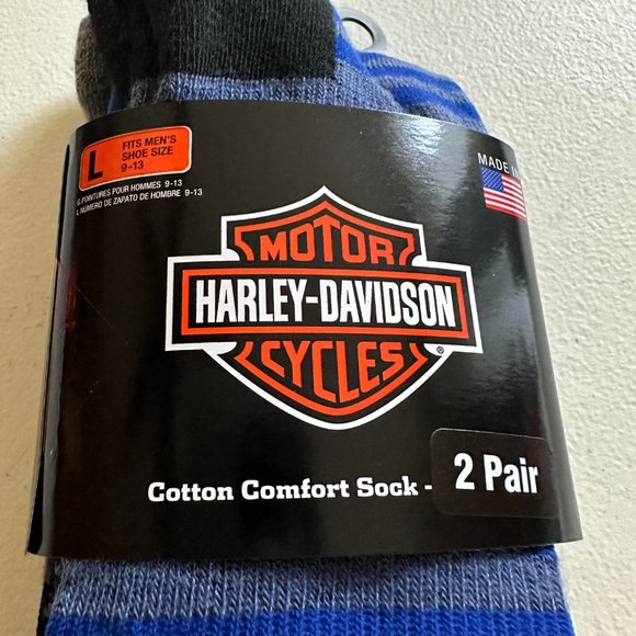 Harley-Davidson 2 different prs of Cotton-feel comfort socks Large 9-13 #38, S1 - Picture 2 of 7